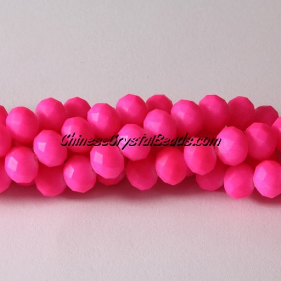 Chinese Rondelle Crystal Beads, 6x8mm, plated rubber, colorful fuchsia, about 70 beads
