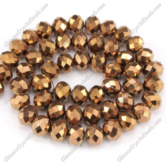 chinese crystal Rondelle Bead Strand, Copper, 6x8mm ,about 70 beads