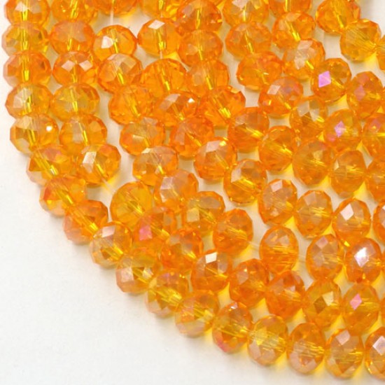 chinese crystal Rondelle Bead Strand, Sun AB, 6x8mm , about 70 beads