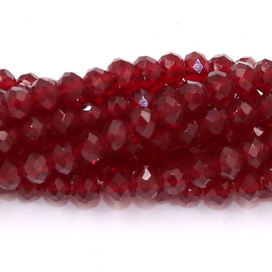 6x8mm Chinese Rondelle Crystal Beads strand, maroon, 70pcs
