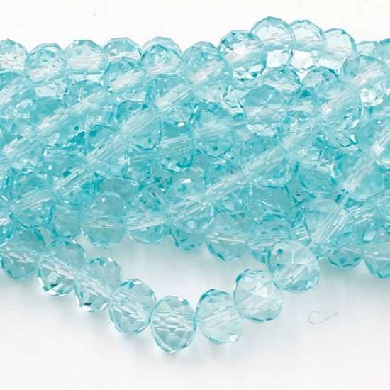 6x8mm rondelle crystal beads, paint aque color, 70 beads