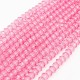 6x8mm rondelle crystal beads, paint rose color, 70 beads