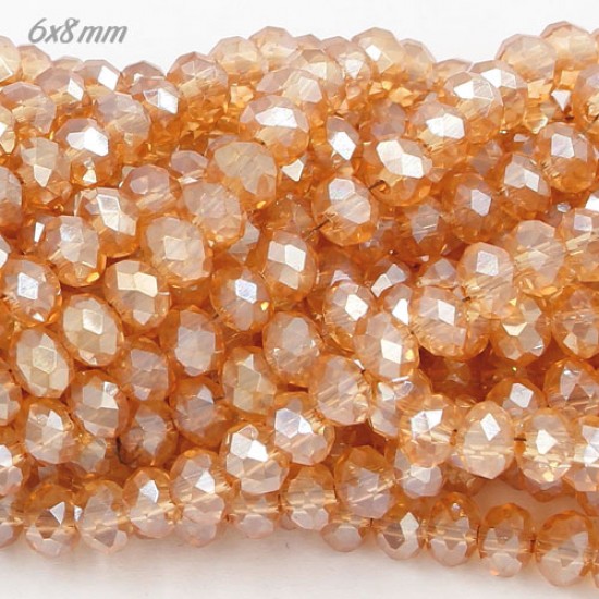 6x8mm Chinese Rondelle Crystal Beads strand, golden shadow, 70pcs