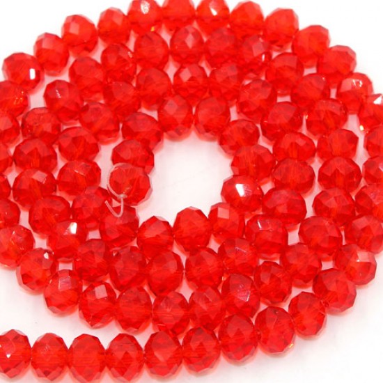 chinese crystal Rondelle Bead Strand, light Siam, 6x8mm , about 70 beads