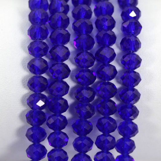 chinese crystal Bead Strand, sapphire, 6x8mm, about 70 beads