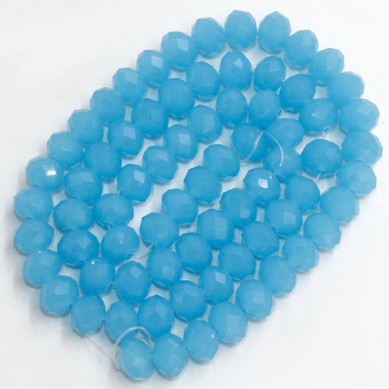 Chinese Rondelle Crystal Beads, 6x8mm, opaque dark aque, about 70 beads