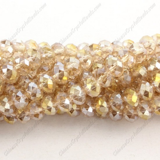 chinese crystal  Rondelle Beads, 6x8mm, S champagne, about 70 beads