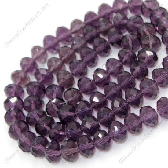 chinese crystal Rondelle Bead Strand, violet, 6x8mm , about 70 beads