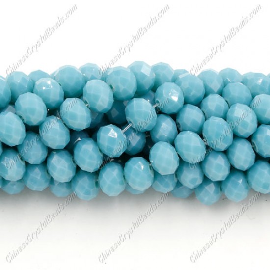 chinese crystal Bead Strand, Opaque turquoise, 6x8mm, about 70 beads