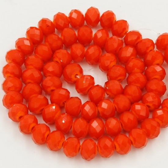 chinese crystal Rondelle Bead Strand, Opaque Tangerine, 6x8mm ,about 70 beads