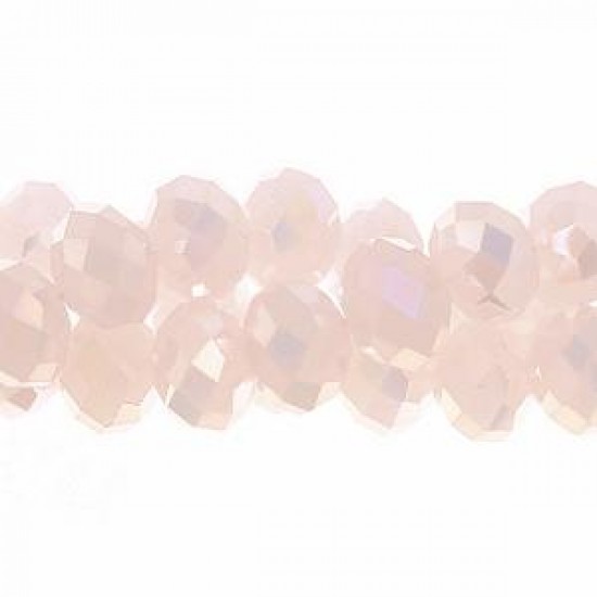 Chinese Rondelle Crystal Beads, Pink jade AB, 6x8mm , about 70 beads