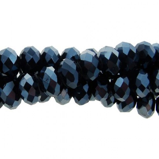 chinese crystal Long rondelle beads, 6x8mm, Gun Metal , about 70 beads