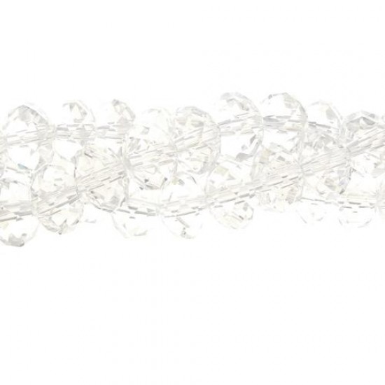 chinese crystal Rondelle Bead Strand, Clear, 6x8mm , about 70 beads