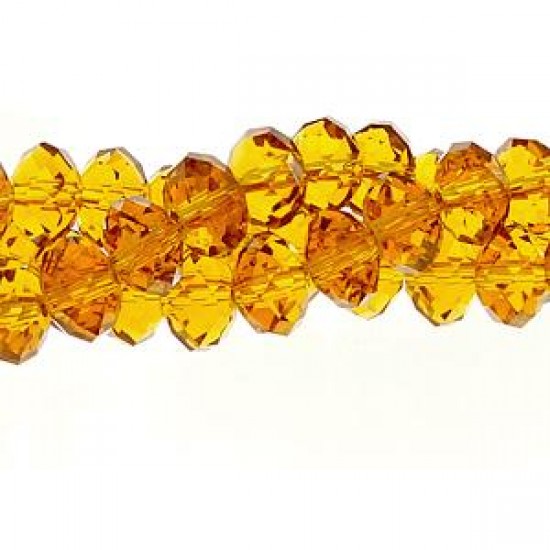 Chinese Rondelle Crystal Beads, Topaz, 6x8mm , about 70 beads