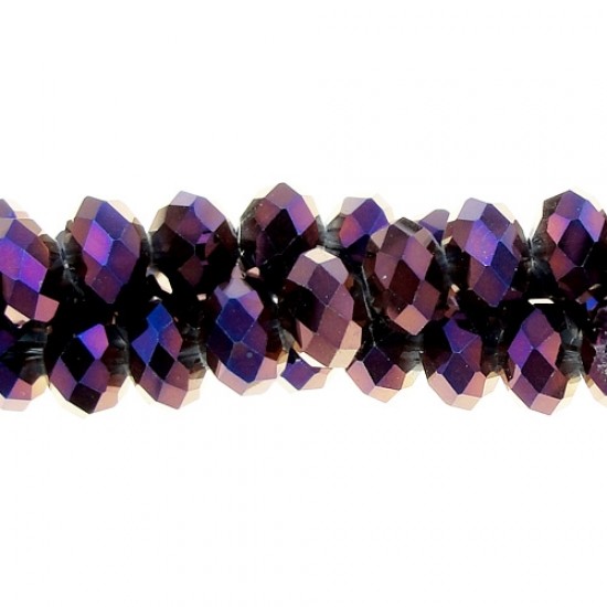 70 pieces 8x10mm Chinese Rondelle Crystal Beads, purple light