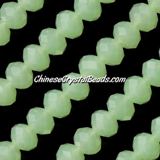 70 pieces 8x10mm Chinese Rondelle Crystal Beads, 8x10mm, lt green jade