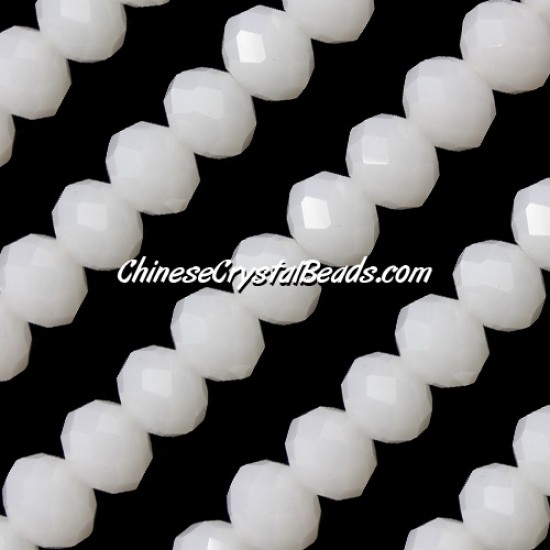 70 pieces 8x10mm Chinese Rondelle Crystal Beads, 8x10mm, white jade