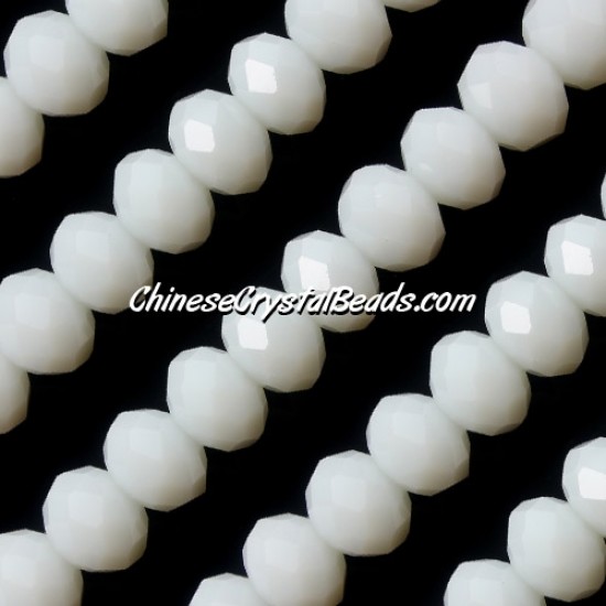 70 pieces 8x10mm 70Chinese Rondelle Crystal Beads Strand, opaque White Linen