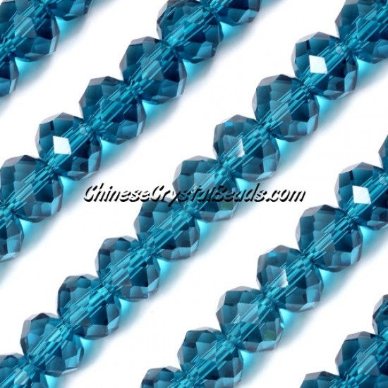 70 pieces 8x10mm Chinese Rondelle Crystal Beads, Blue Zircon