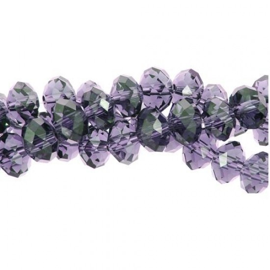 70 pieces 8x10mm 70Pcs Chinese Rondelle Crystal Beads, violet