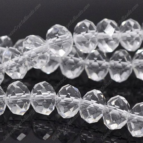 70 pieces 8x10mm Chinese Rondelle Crystal Beads, clear