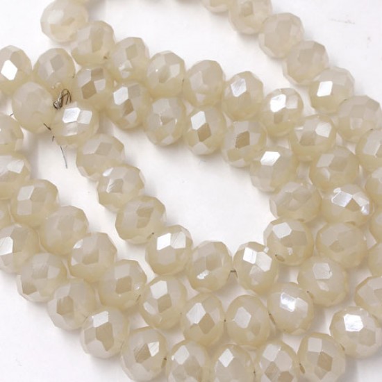 70Pcs 8x10mm Chinese Rondelle Crystal Beads beige light
