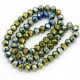 70Pcs 8x10mm Chinese Rondelle Crystal Beads Strand, Green Light