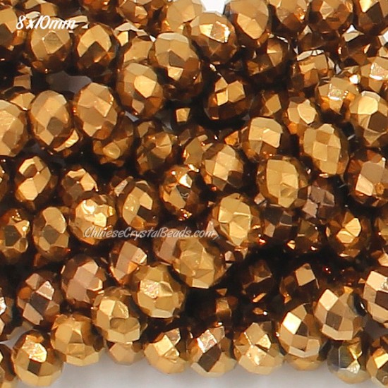 8x10mm Rondelle Chinese Crystal Bead,copper 70Pcs 