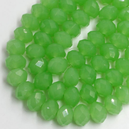 70 pieces 8x10mm Chinese Rondelle Crystal Beads, 8x10mm, green jade