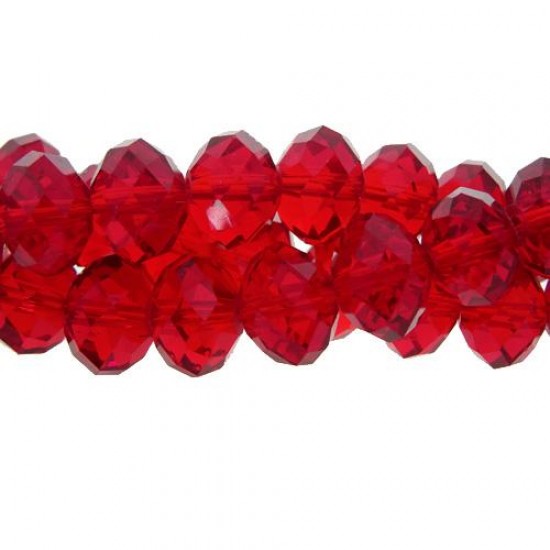 70 pieces 8x10mm Chinese Rondelle Crystal Beads Strand,Med. Siam
