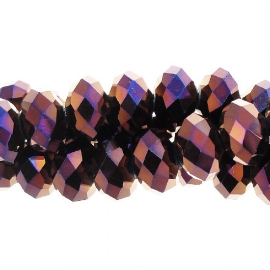 Chinese Rondelle Crystal Beads, purple light, 9x12mm, about 36 beads