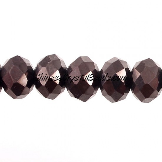 Chinese Rondelle Crystal Beads, 9x12mm, Hematite , about 36 beads
