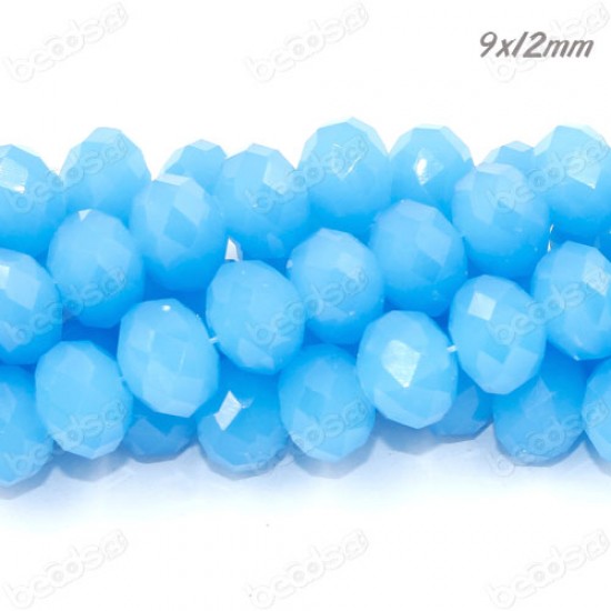 7x12mm Chinese Rondelle Crystal Beads, opaque dark aqua , about 36 beads