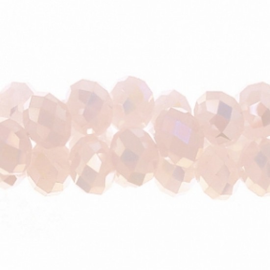 Chinese Rondelle Crystal Beads, Pink jade AB, 9x12mm, about 36 beads