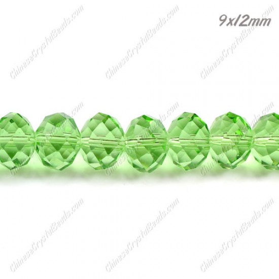35Pcs 9x12mm chinese crystal Rondelle Bead Strand, lime green
