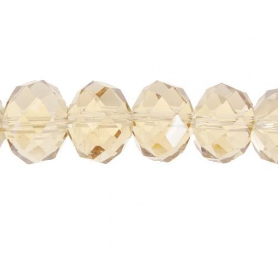 chinese crystal Rondelle Bead Strand, S. Champagne, 9x12mm, about 36 beads