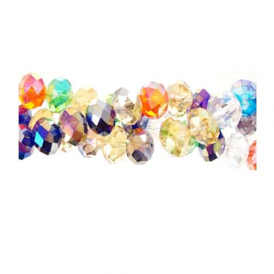 chinese crystal Multi-Color rondelle beads, 9x12mm ,about 36 beads