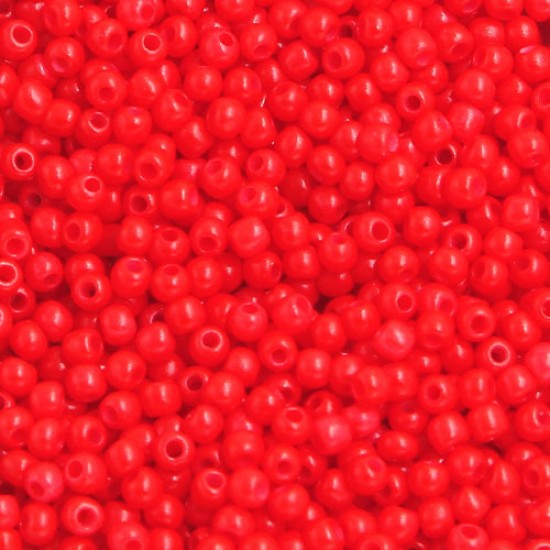 1.8mm AAA round seed beads 13/0, red, #C10, approx. 30 gram bag
