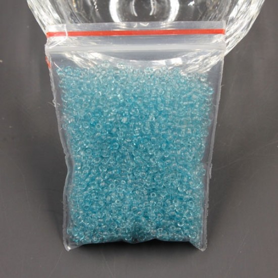 Glass Seed Beads, Round, about 2mm,  #15, lt aquaSold By 30 gram per bag