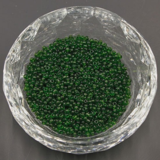 Glass Seed Beads, Round, about 2mm,  #27, emerald, Sold By 30 gram per bag