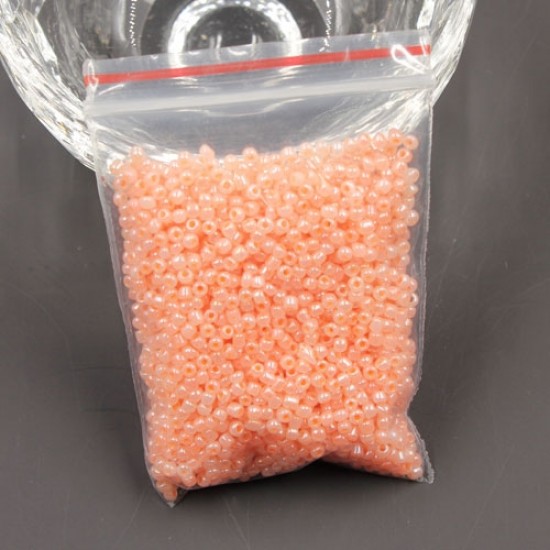 Glass Seed Beads, Round, about 2mm,  #37, opaque peach, Sold By 30 gram per bag
