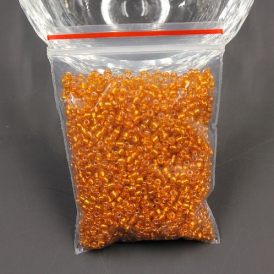 Glass Seed Beads, Round, silver-lined, about 2mm,  #4, Sold By 30 gram per bag
