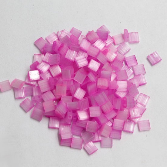 Chinese 5mm Tila Square Bead, opaque purple pink, about 100Pcs