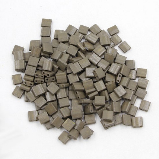 Chinese 5mm Tila Square Bead opaque gray about 100Pcs