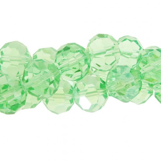 Chinese Crystal 12mm Long Round Bead Strand, lime green ,16 beads