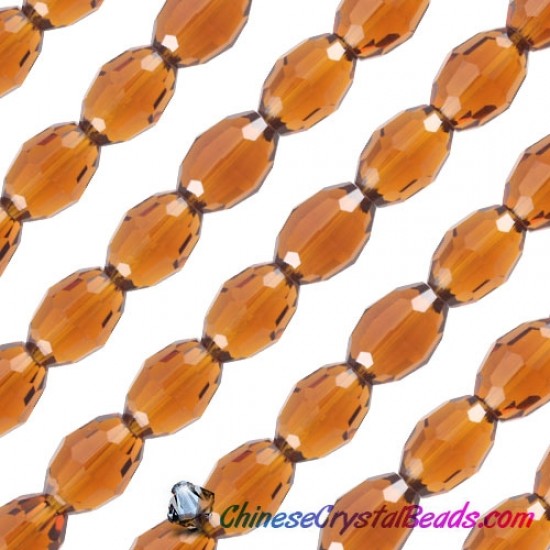Chinese Crystal Faceted Barrel Strand, Smoke Topaz, 10x13mm, 20 beads