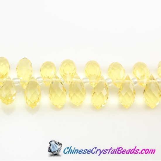 Chinese Crystal Teardrop Beads,citrine, 6x12mm, 20 beads