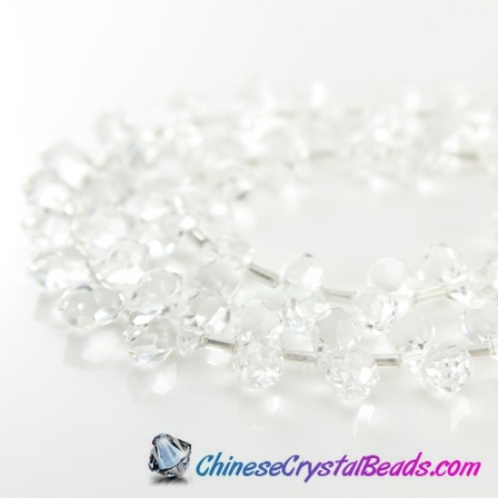 Chinese Crystal Teardrop Beads, clear, 6x12mm, 20 beads