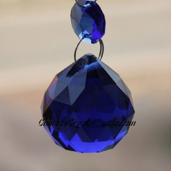 Crystal faceted ball pendants , 30mm, dark blue