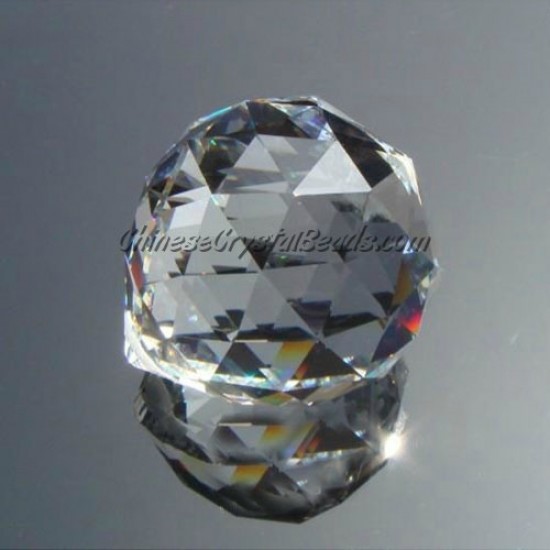 Crystal faceted ball pendants , 20mm, Clear
